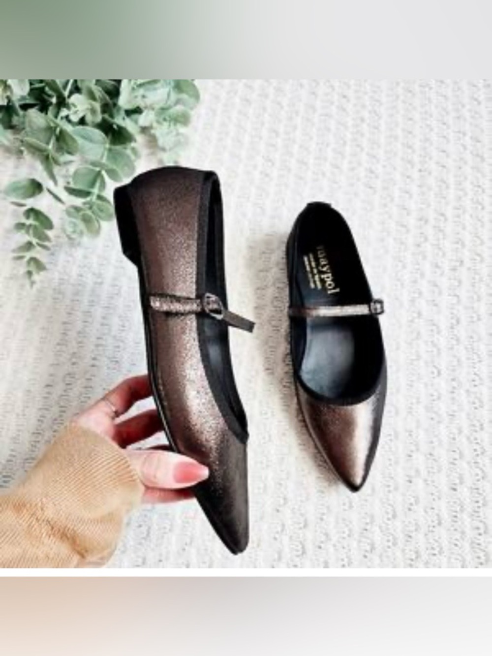 NEW Maypol Anthropologie Women 7.5 Rota Percival Genuine LEATHER Flats Bronze